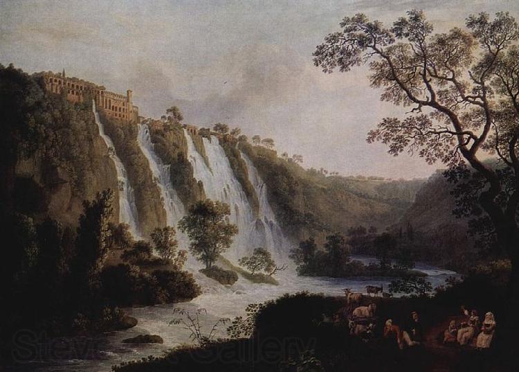 Jacob Philipp Hackert Villa des Maecenas mit den Wasserfallen in Tivoli Norge oil painting art
